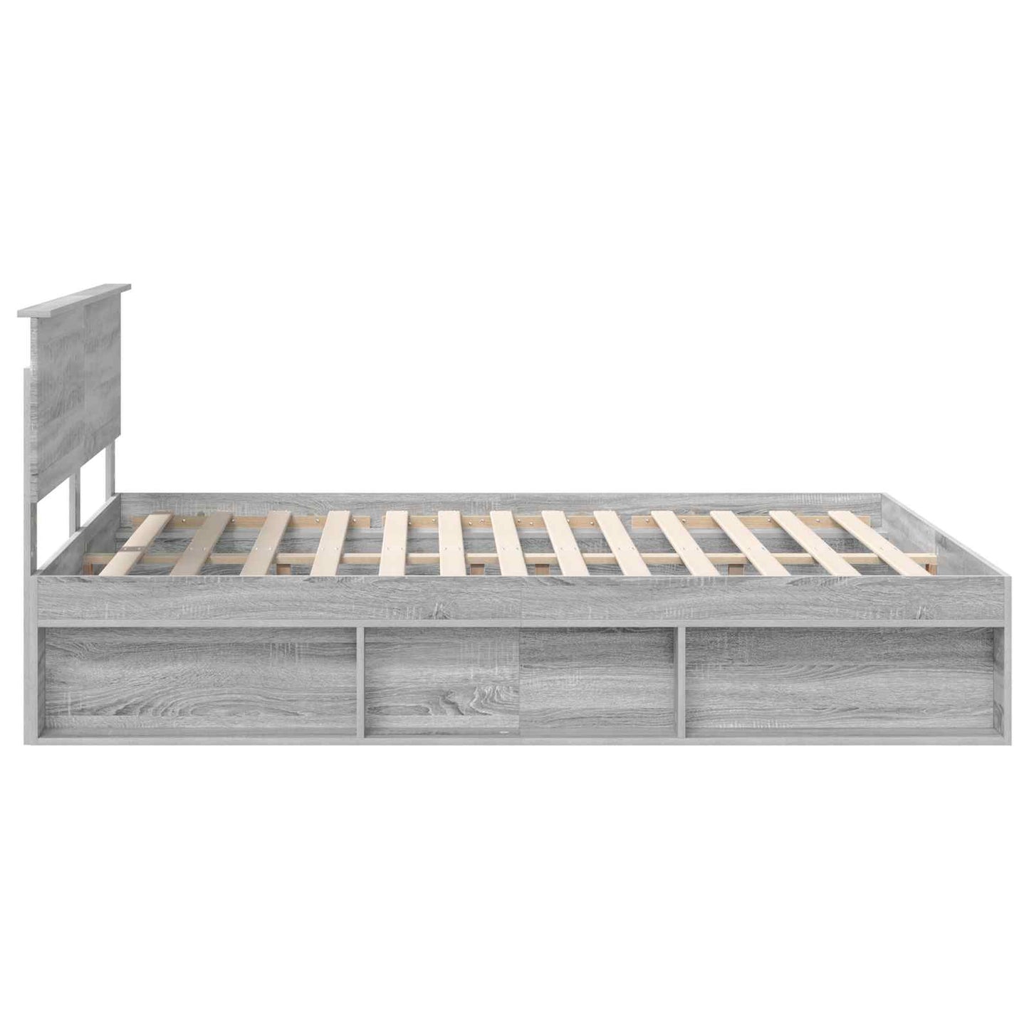 Bed Frame Grey Sonoma 160 x 200 cm Solid Pine Wood