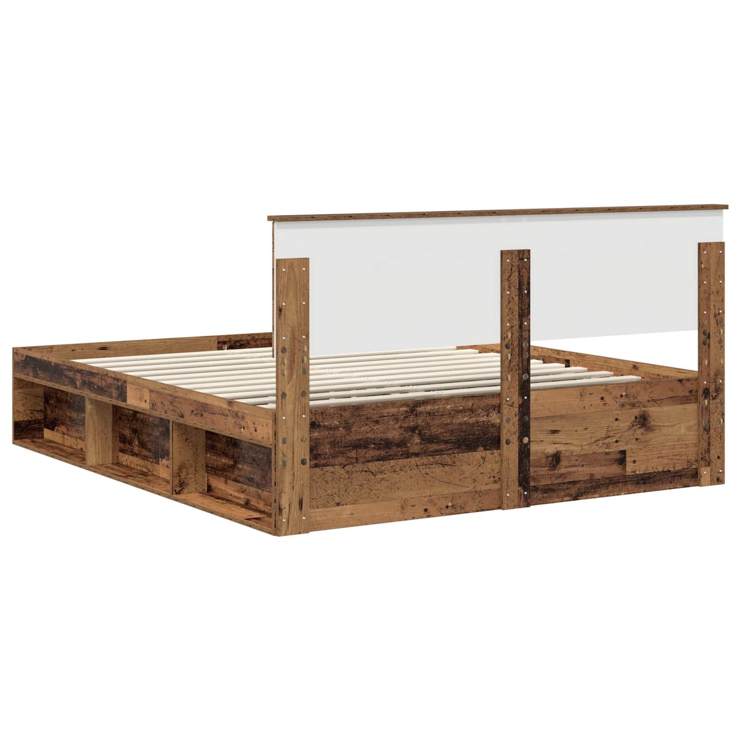 Bed Frame with Headboard Old Wood 160 x 200 cm Solid Pine Wood