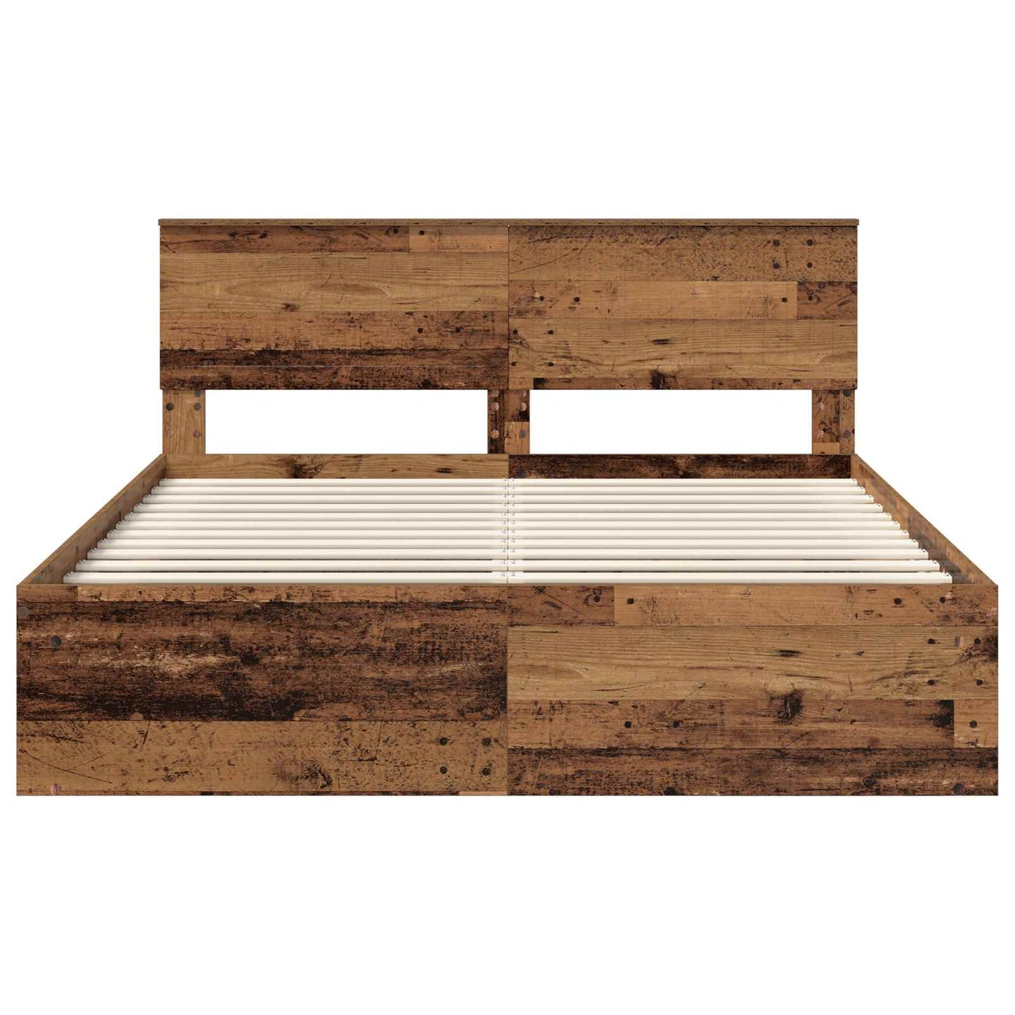 Bed Frame with Headboard Old Wood 160 x 200 cm Solid Pine Wood