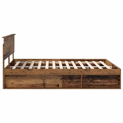 Bed Frame with Headboard Old Wood 160 x 200 cm Solid Pine Wood