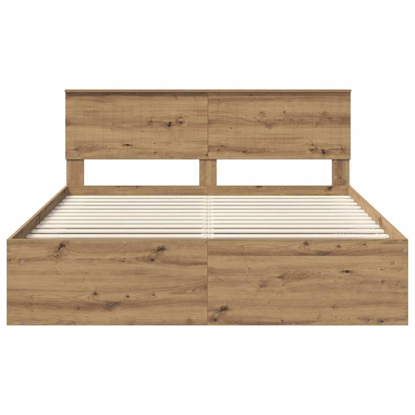 Bed Frame Artisian Oak 160 x 200 cm Solid Pine Wood