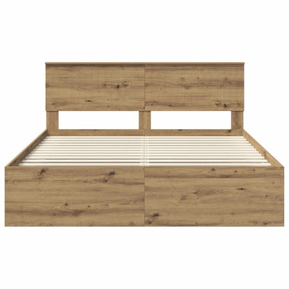 Bed Frame Artisian Oak 160 x 200 cm Solid Pine Wood
