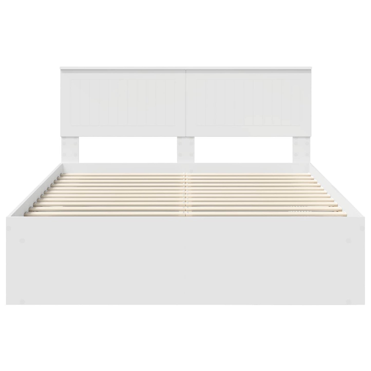 Bed Frame with Headboard White 140 x 200 cm Solid Pine Wood