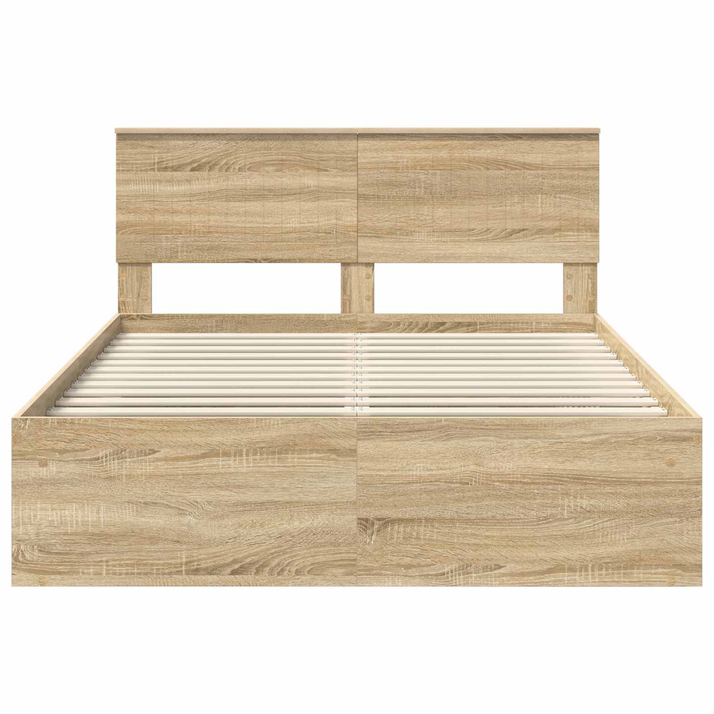 Bed Frame with Headboard Sonoma 140 x 200 cm Solid Pine Wood