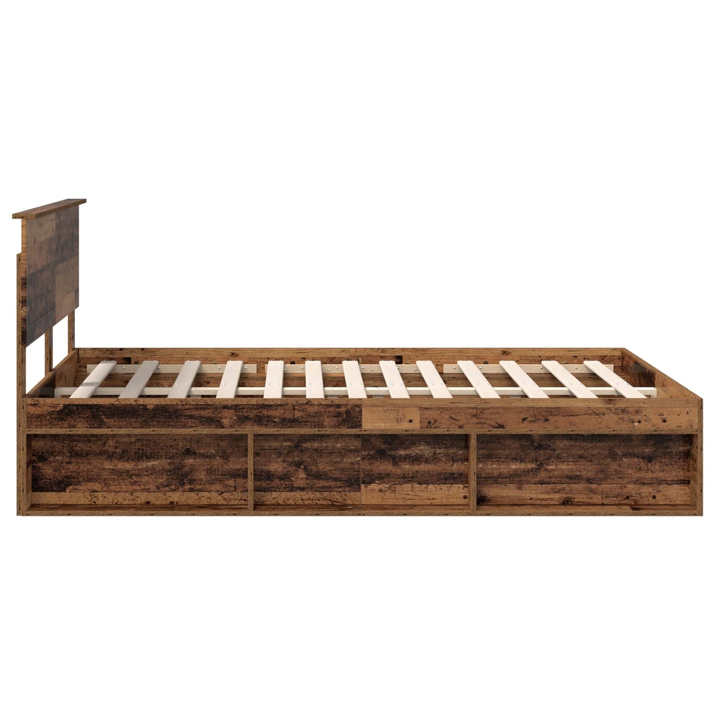 Bed Frame with Headboard Old Wood 140 x 200 cm Solid Pine Wood