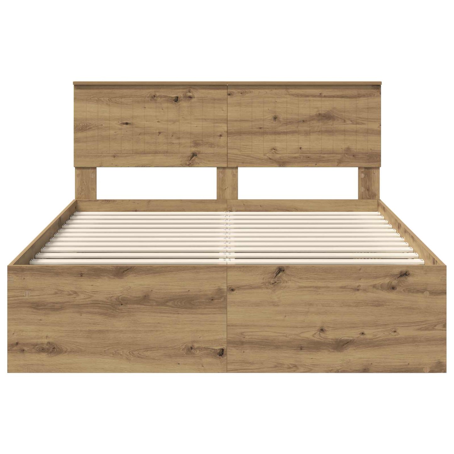 Bed Frame Artisian Oak 140 x 200 cm Solid Pine Wood