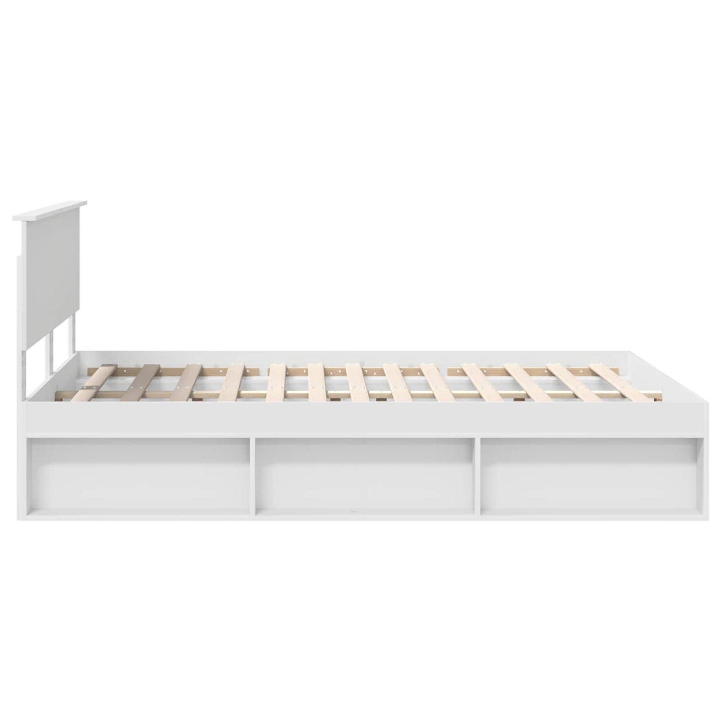 Bed Frame with Headboard White 140 x 190 cm Solid Pine Wood