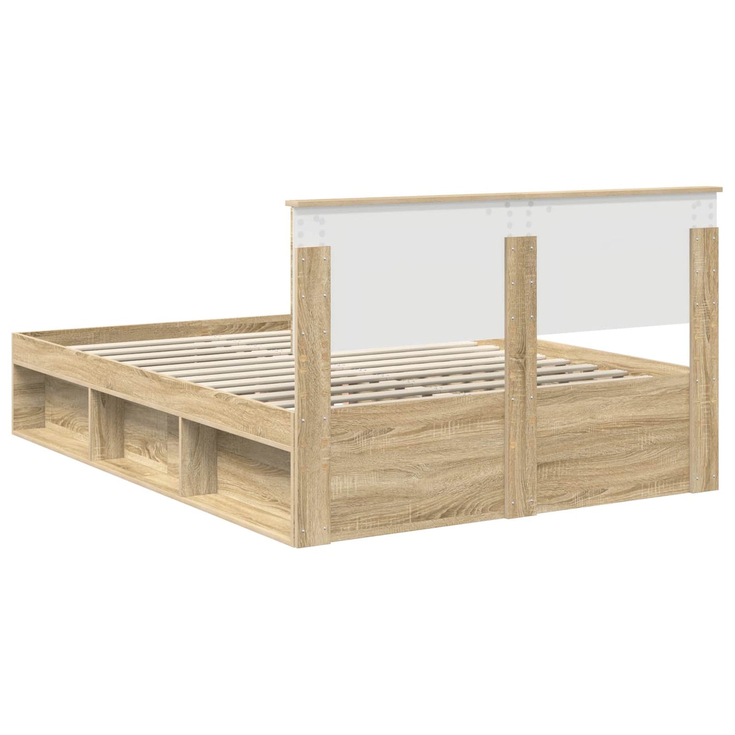 Bed Frame with Headboard Sonoma 140 x 190 cm Solid Pine Wood