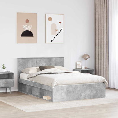 Bed Frame Concerte Grey 135 x 190 cm Solid Pine Wood