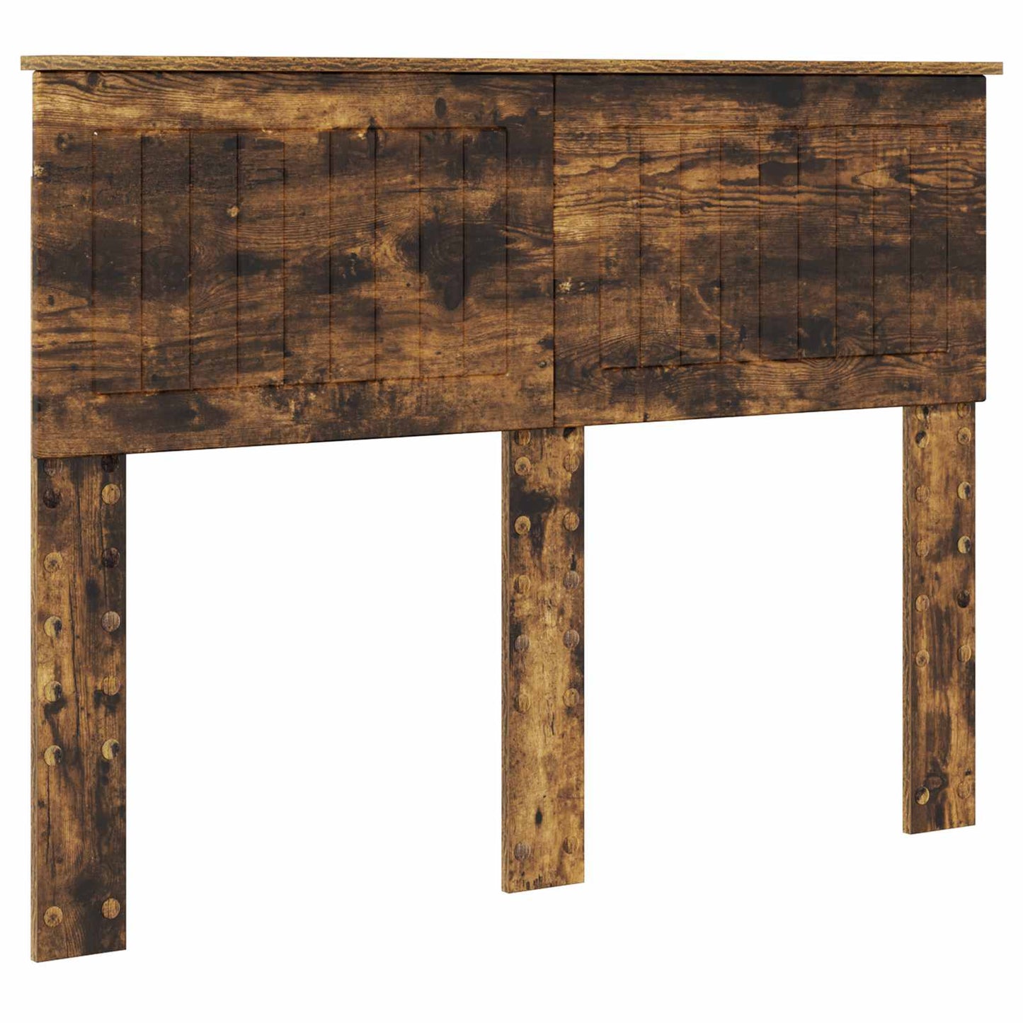 Bed Frame Smoked Oak 135 x 190 cm Solid Pine Wood