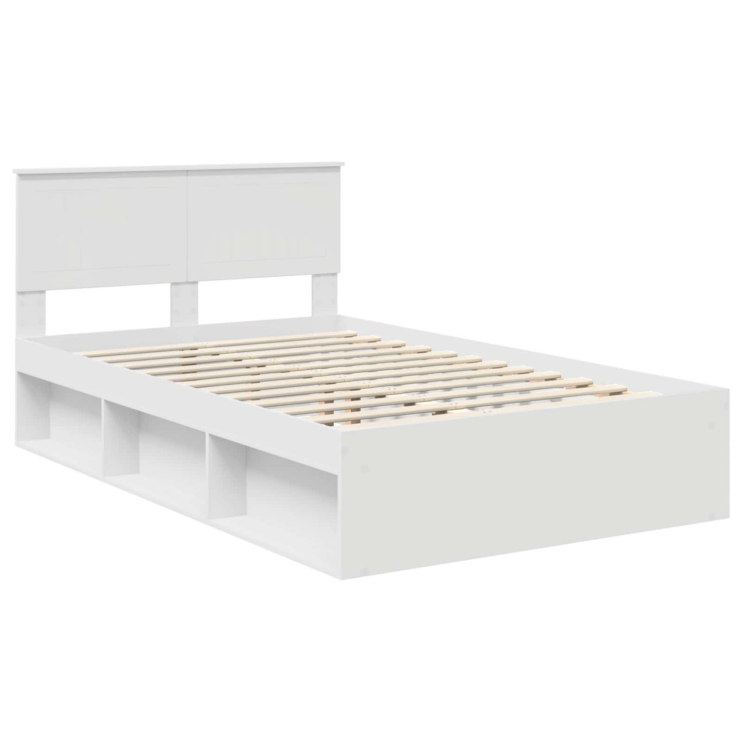 Bed Frame with Headboard White 120 x 200 cm Solid Pine Wood