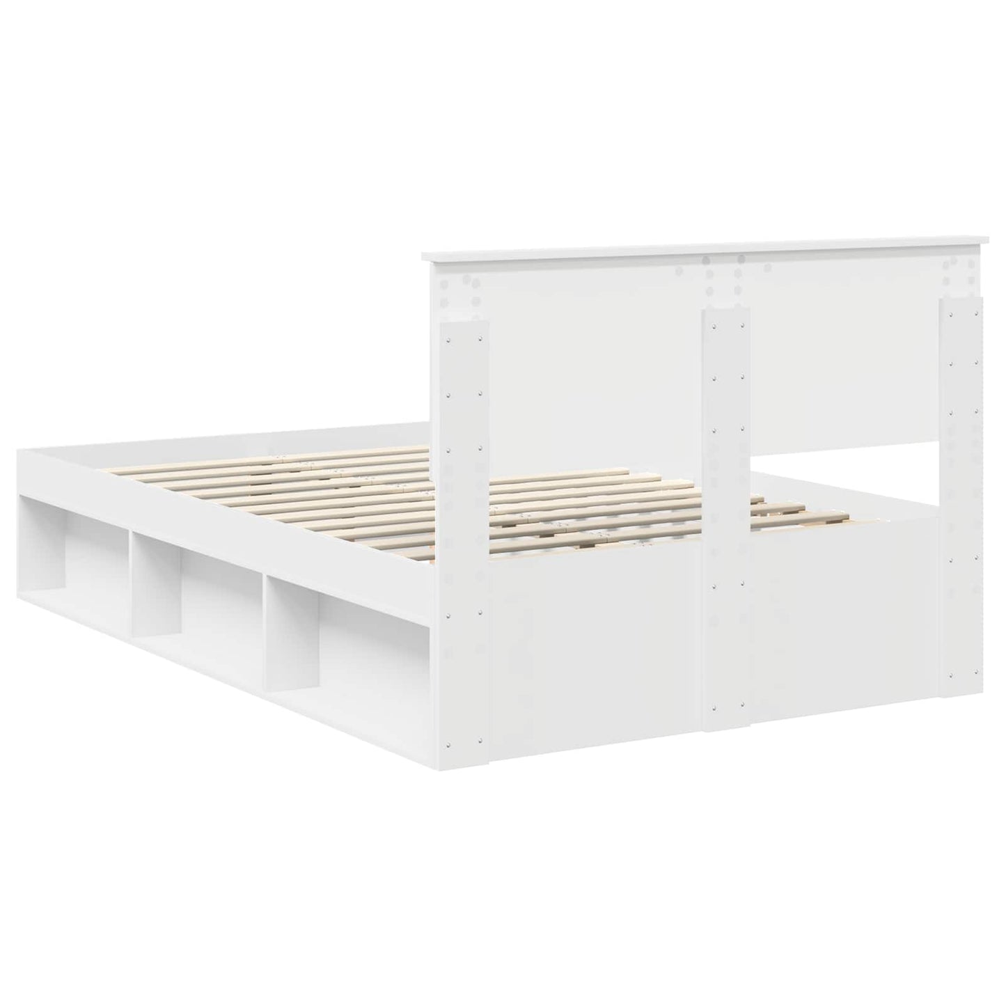 Bed Frame with Headboard White 120 x 200 cm Solid Pine Wood
