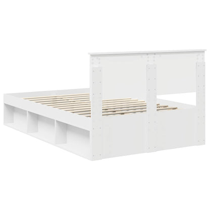 Bed Frame with Headboard White 120 x 200 cm Solid Pine Wood