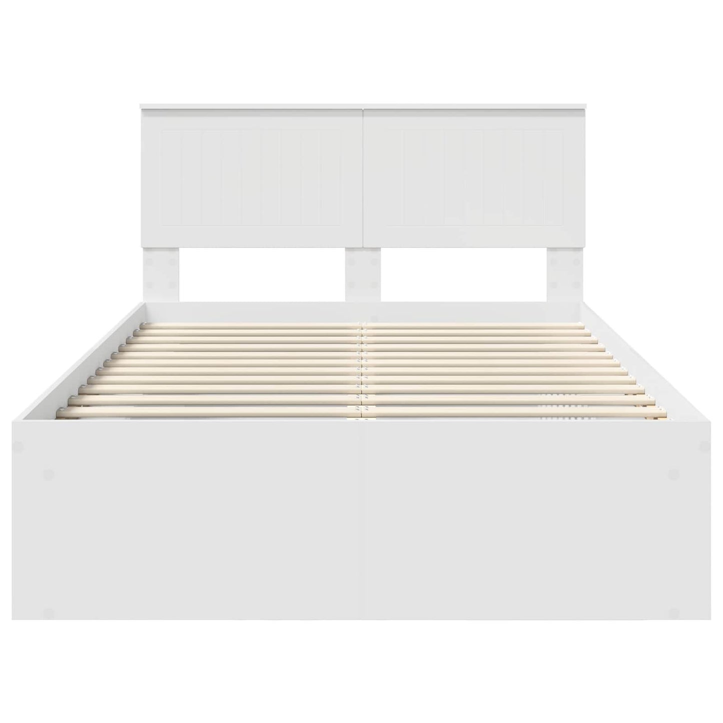 Bed Frame with Headboard White 120 x 200 cm Solid Pine Wood