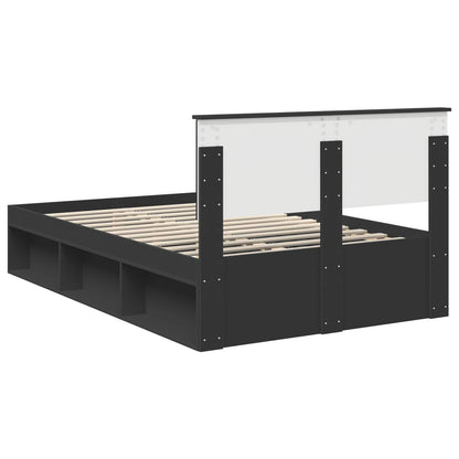 Bed Frame with Headboard Black 120 x 200 cm Solid Pine Wood