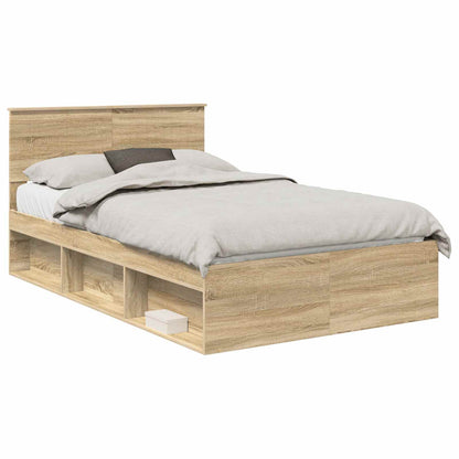 Bed Frame with Headboard Sonoma 120 x 200 cm Solid Pine Wood