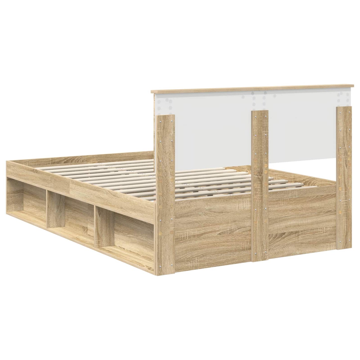 Bed Frame with Headboard Sonoma 120 x 200 cm Solid Pine Wood