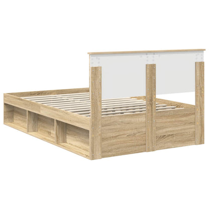 Bed Frame with Headboard Sonoma 120 x 200 cm Solid Pine Wood