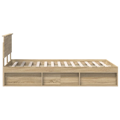 Bed Frame with Headboard Sonoma 120 x 200 cm Solid Pine Wood