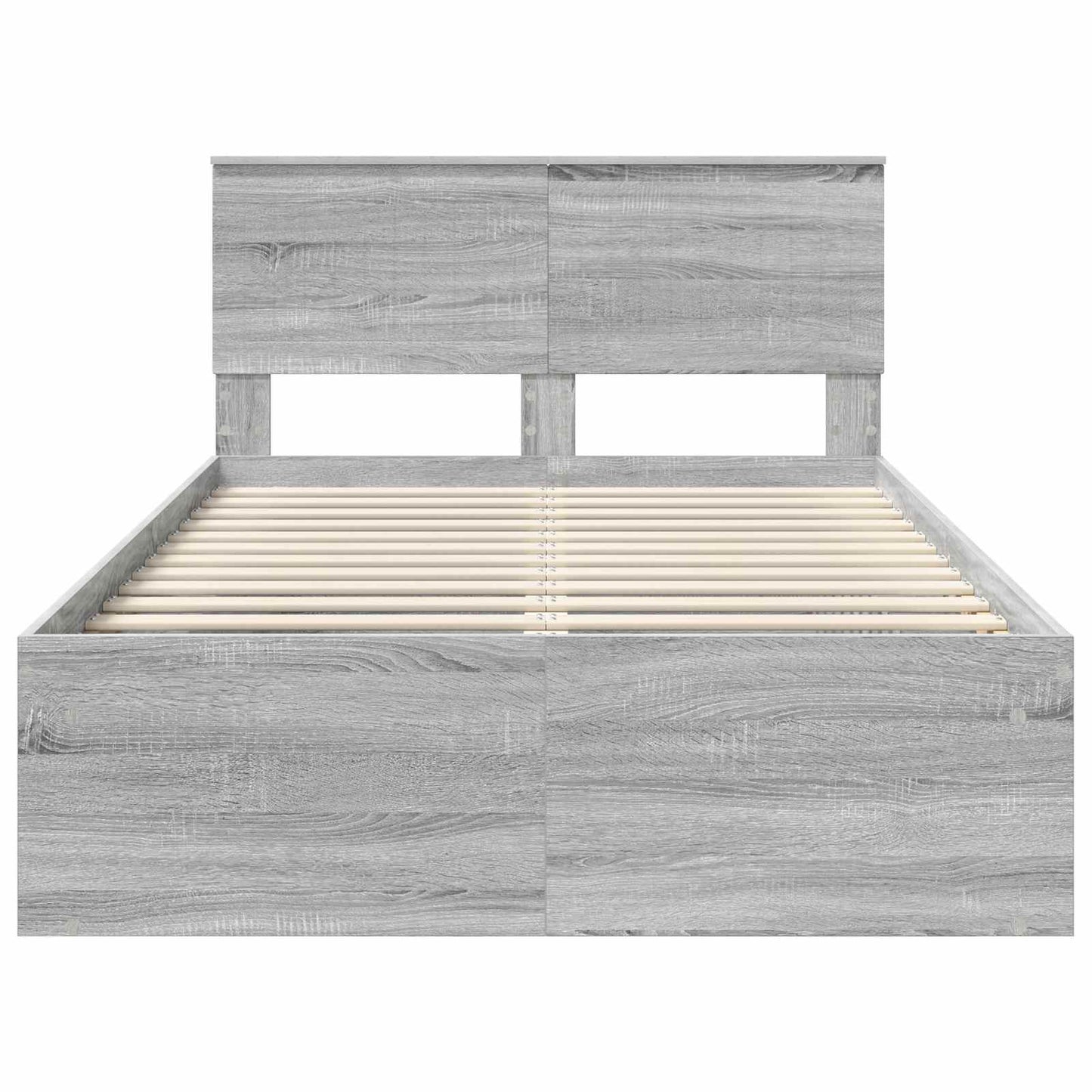 Bed Frame Grey Sonoma 120 x 200 cm Solid Pine Wood