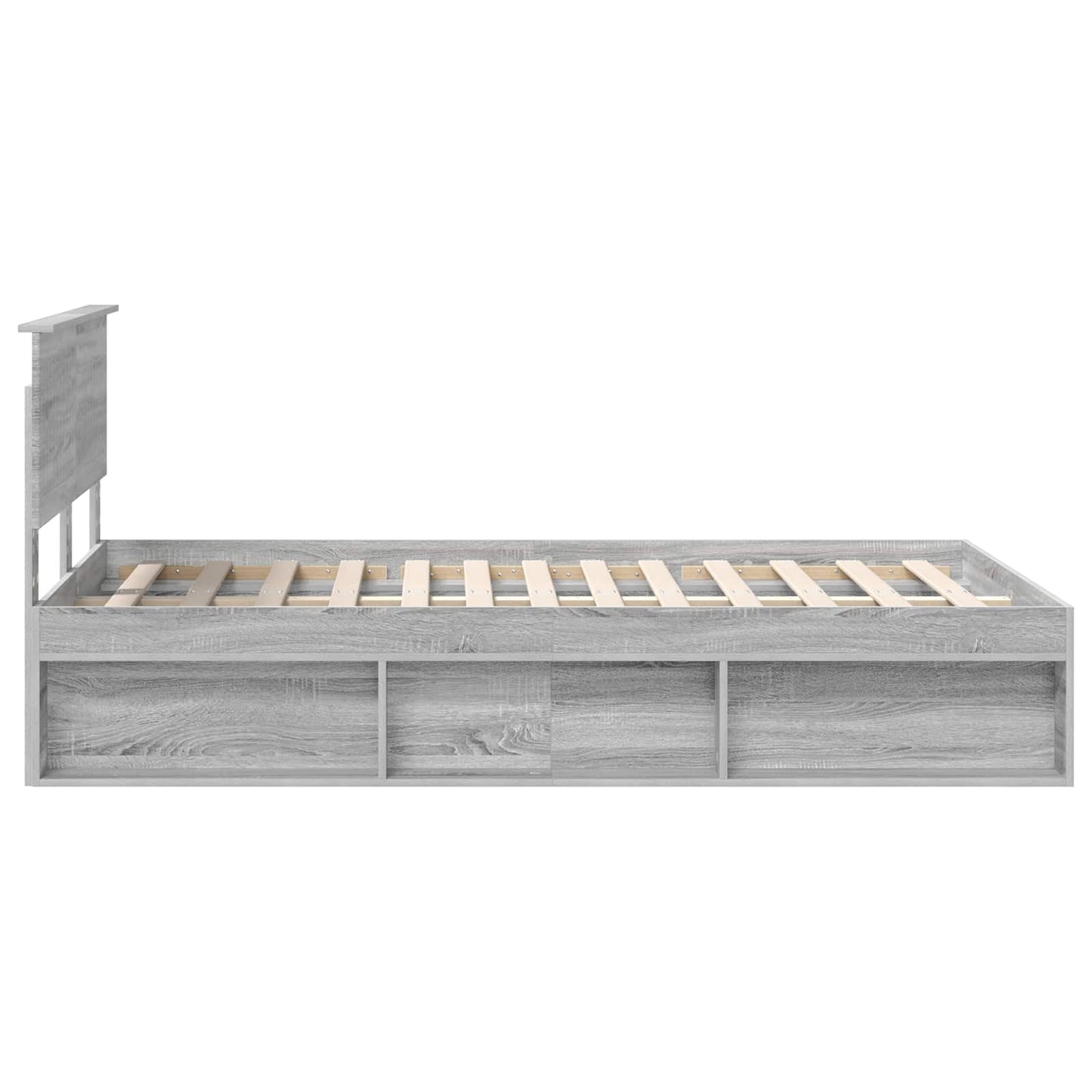 Bed Frame Grey Sonoma 120 x 200 cm Solid Pine Wood