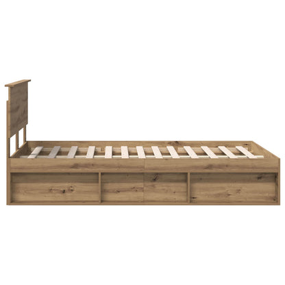 Bed Frame Artisian Oak 120 x 200 cm Solid Pine Wood
