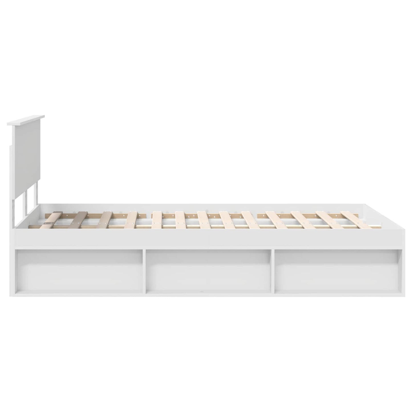 Bed Frame with Headboard White 120 x 190 cm Solid Pine Wood