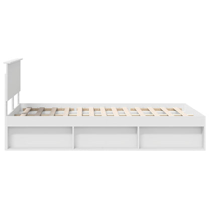 Bed Frame with Headboard White 120 x 190 cm Solid Pine Wood