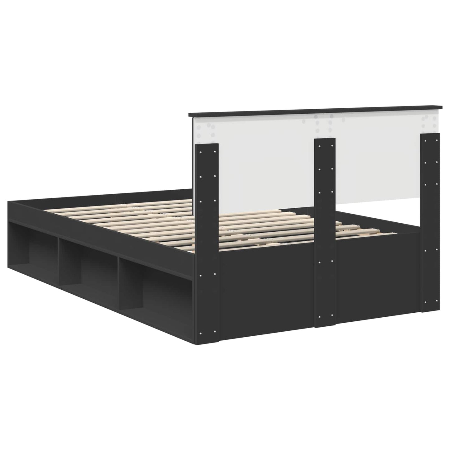 Bed Frame with Headboard Black 120 x 190 cm Solid Pine Wood