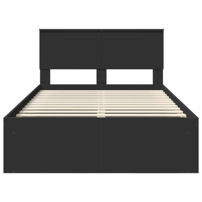 Bed Frame with Headboard Black 120 x 190 cm Solid Pine Wood