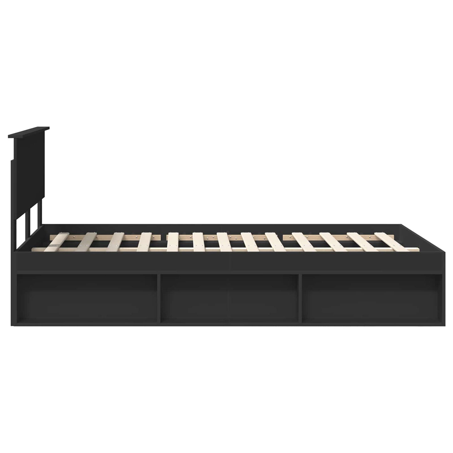 Bed Frame with Headboard Black 120 x 190 cm Solid Pine Wood