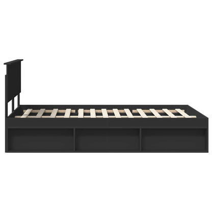Bed Frame with Headboard Black 120 x 190 cm Solid Pine Wood