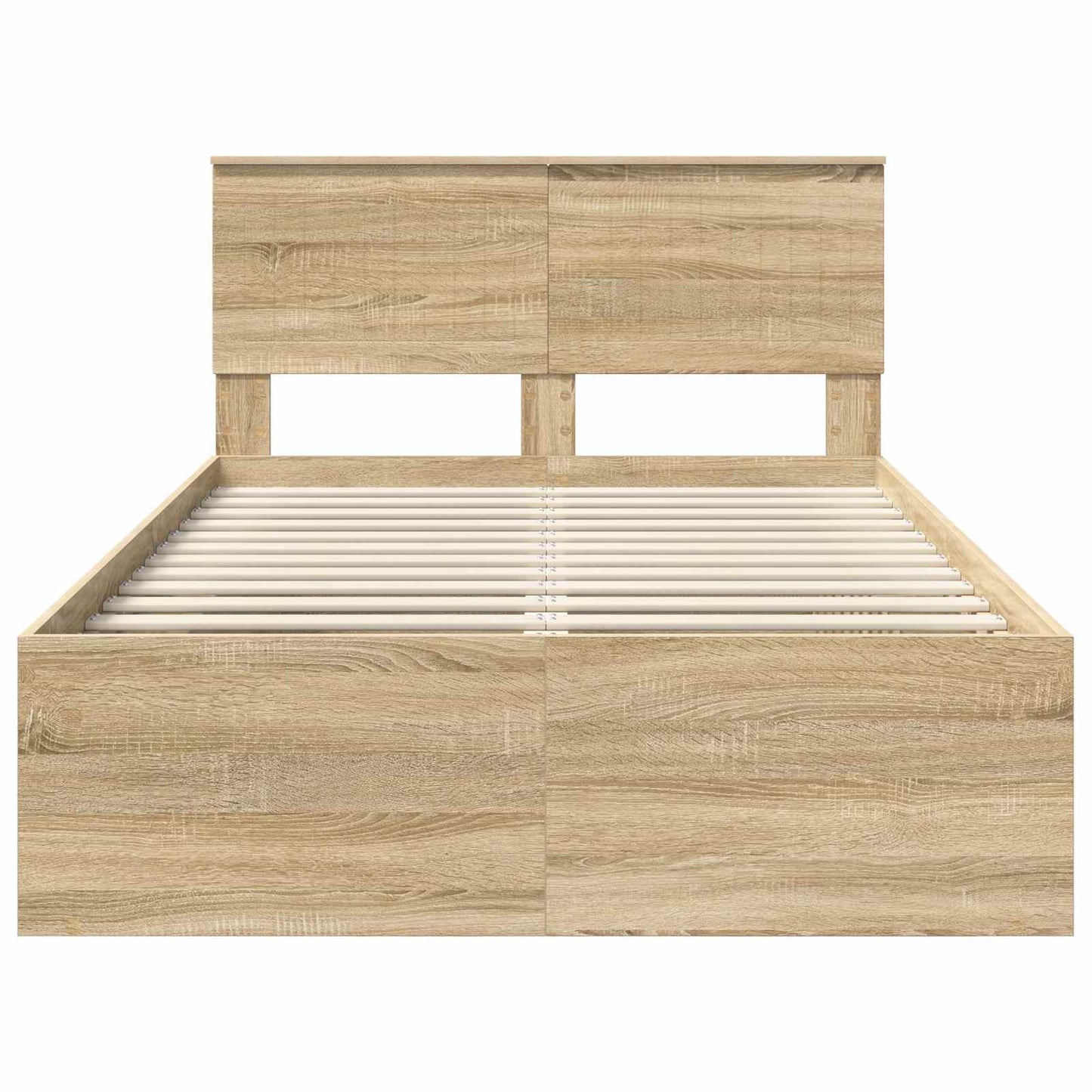 Bed Frame with Headboard Sonoma 120 x 190 cm Solid Pine Wood