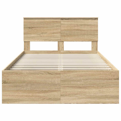 Bed Frame with Headboard Sonoma 120 x 190 cm Solid Pine Wood