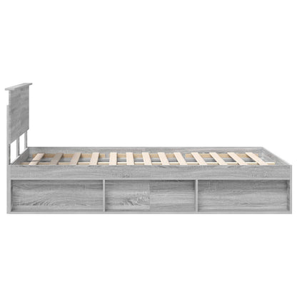 Bed Frame Grey Sonoma 120 x 190 cm Solid Pine Wood