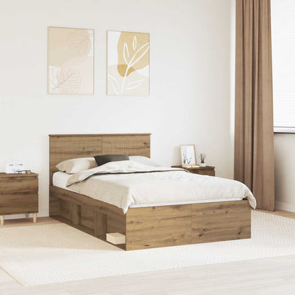 Bed Frame Artisian Oak 120 x 190 cm Solid Pine Wood