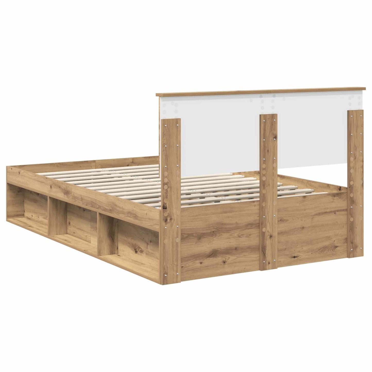 Bed Frame Artisian Oak 120 x 190 cm Solid Pine Wood