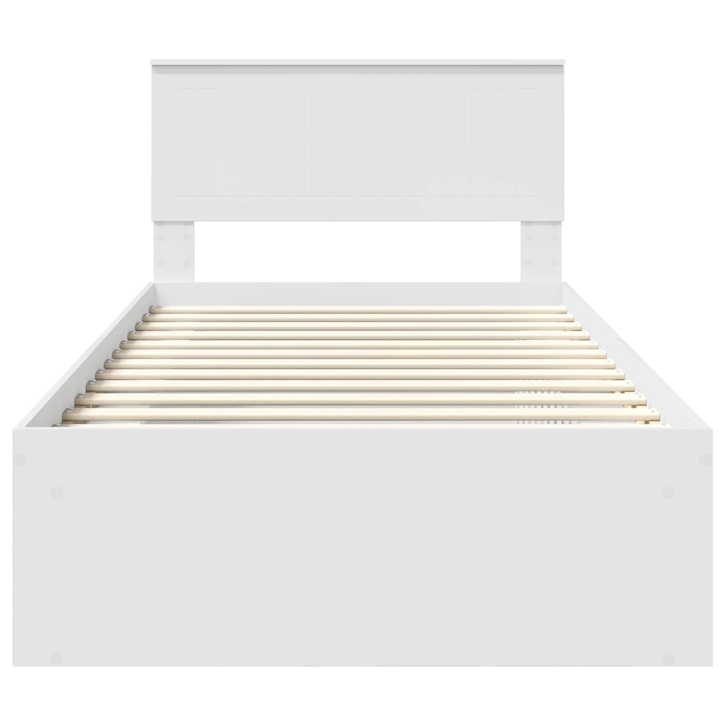 Bed Frame with Headboard White 100 x 200 cm Solid Pine Wood