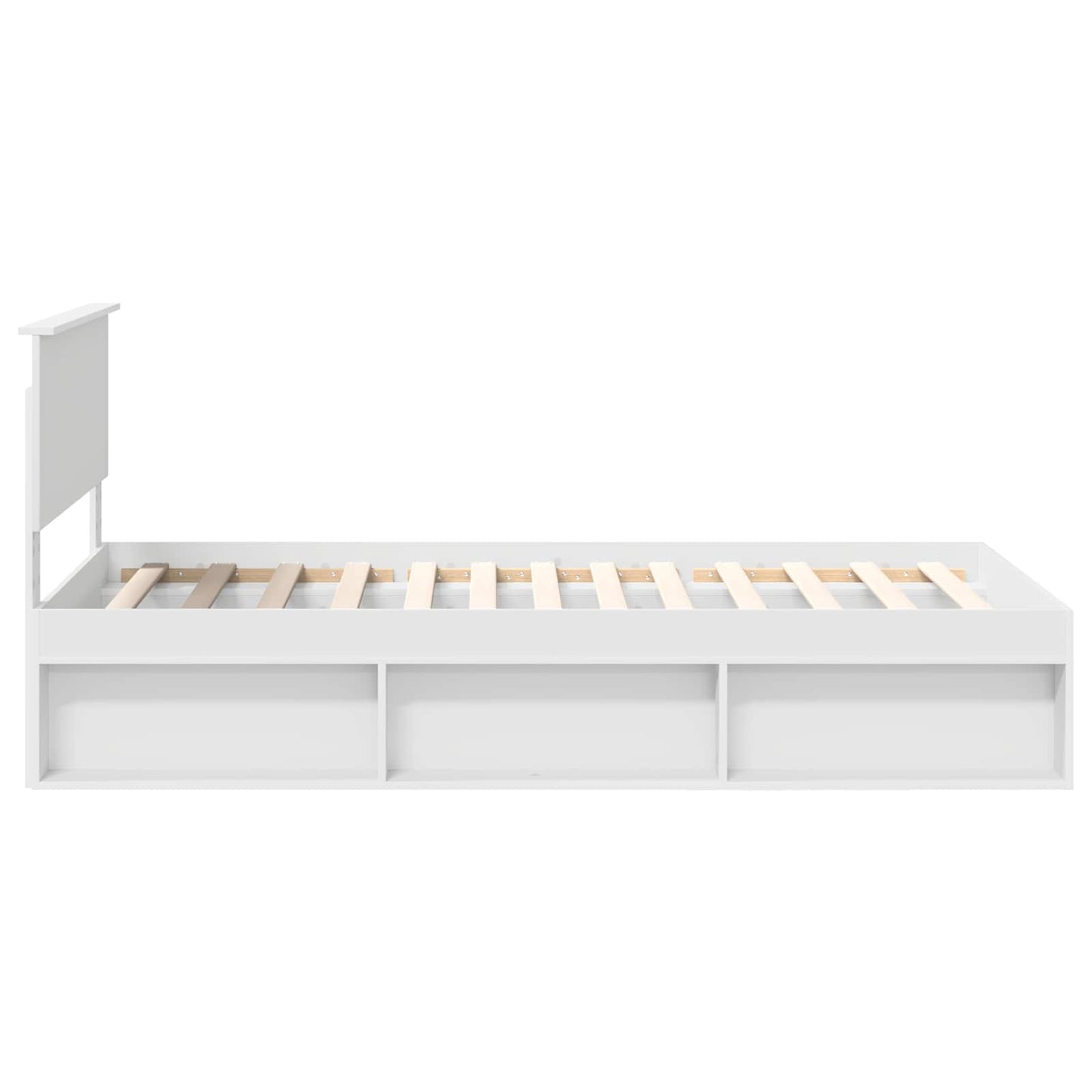 Bed Frame with Headboard White 100 x 200 cm Solid Pine Wood