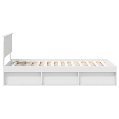 Bed Frame with Headboard White 100 x 200 cm Solid Pine Wood