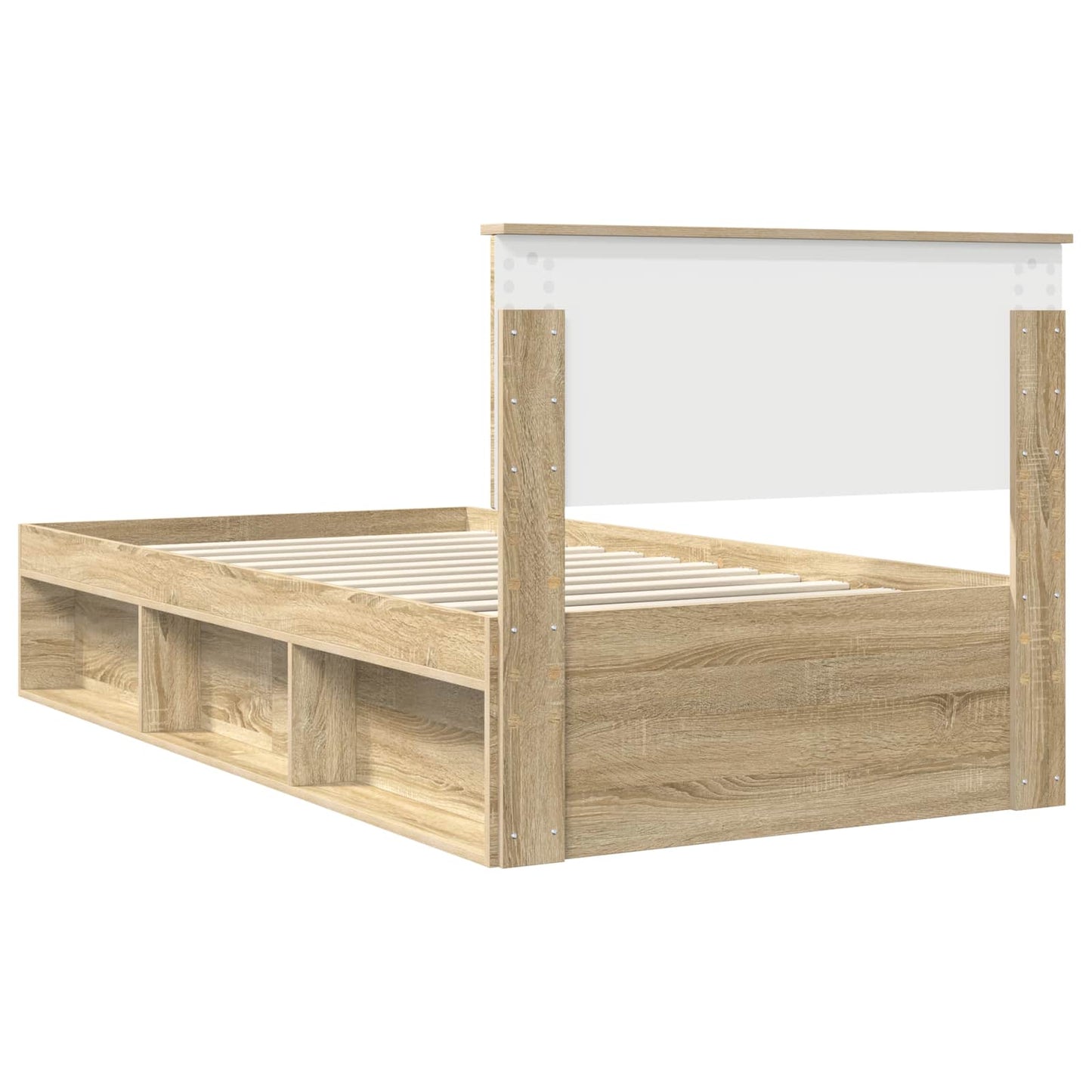 Bed Frame with Headboard Sonoma 100 x 200 cm Solid Pine Wood