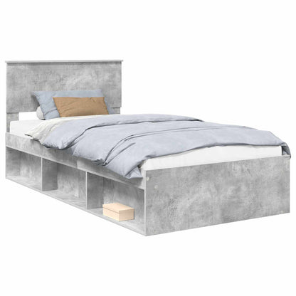 Bed Frame Concerte Grey 100 x 200 cm Solid Pine Wood