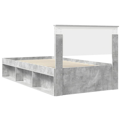 Bed Frame Concerte Grey 100 x 200 cm Solid Pine Wood