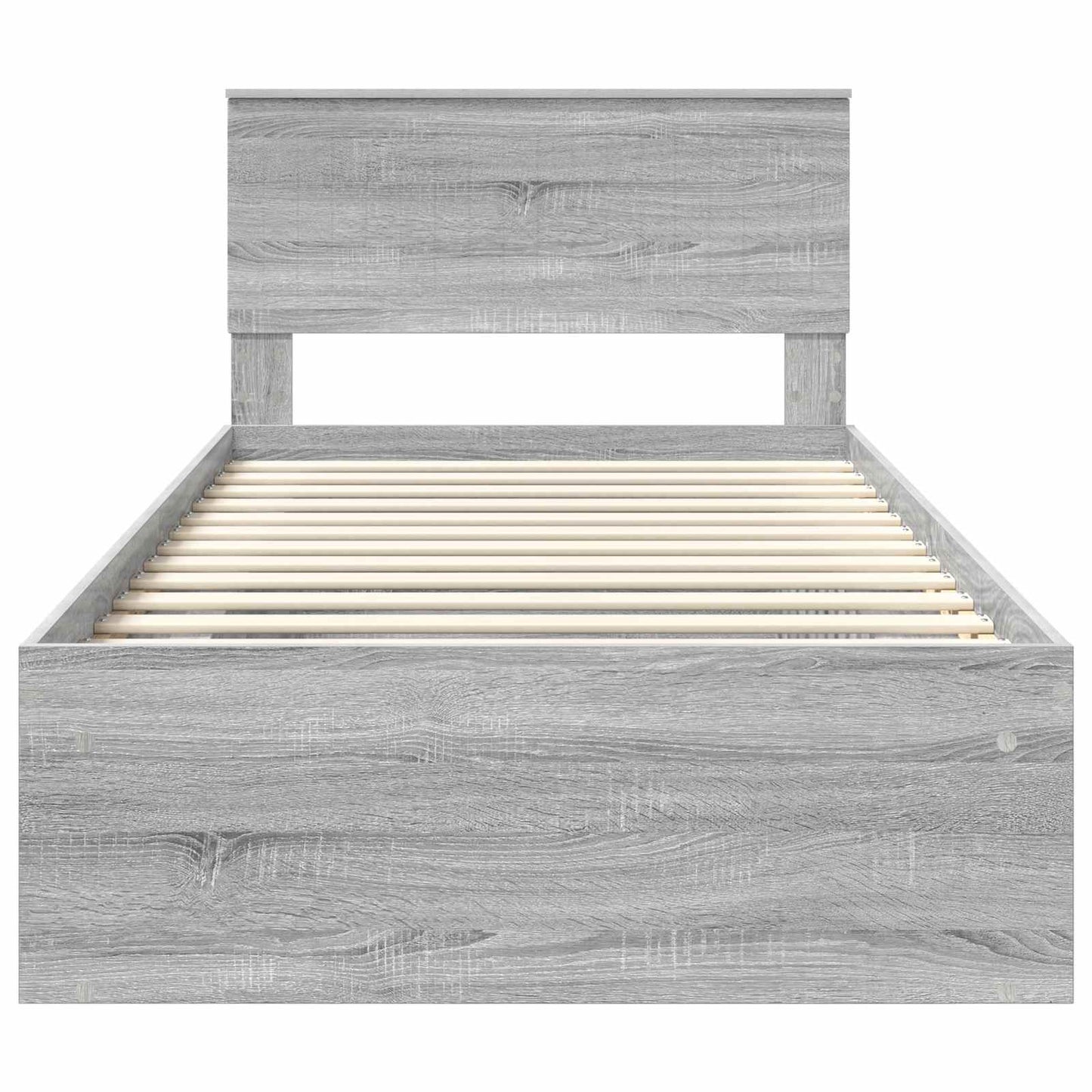 Bed Frame Grey Sonoma 100 x 200 cm Solid Pine Wood