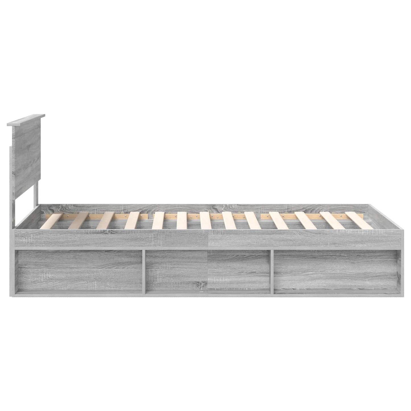 Bed Frame Grey Sonoma 100 x 200 cm Solid Pine Wood