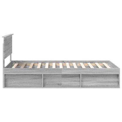 Bed Frame Grey Sonoma 100 x 200 cm Solid Pine Wood