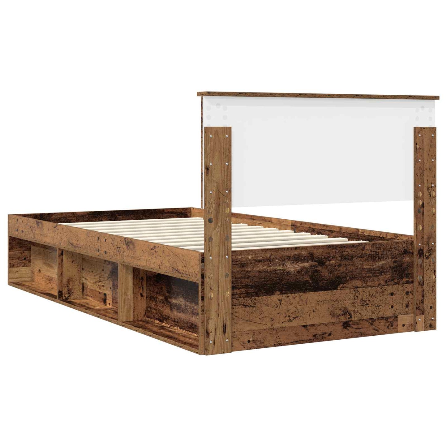 Bed Frame with Headboard Old Wood 100 x 200 cm Solid Pine Wood