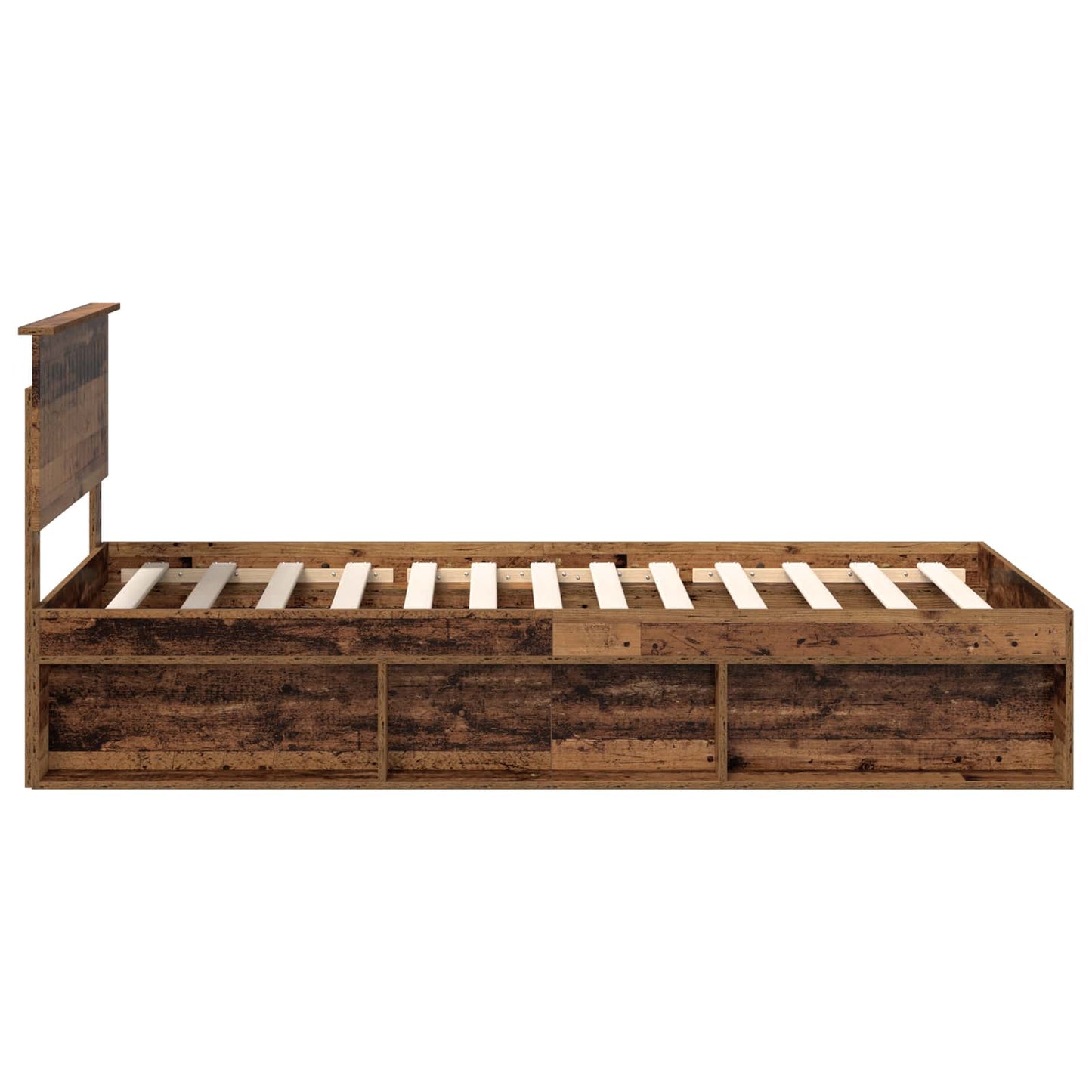 Bed Frame with Headboard Old Wood 100 x 200 cm Solid Pine Wood