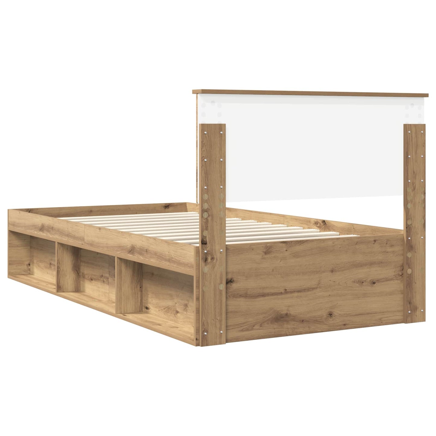 Bed Frame Artisian Oak 100 x 200 cm Solid Pine Wood