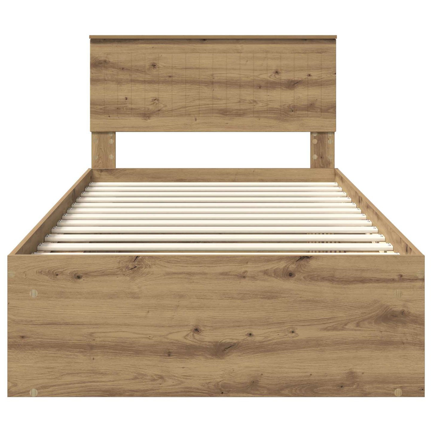 Bed Frame Artisian Oak 100 x 200 cm Solid Pine Wood
